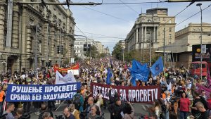 Protest prosvetnih radnika ispred zgrade Vlade u oktobru