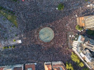 Pogled iz drona: Vidovdanski skup na Slaviji