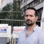 Tanasije Marinković na protestu ispred Vlade