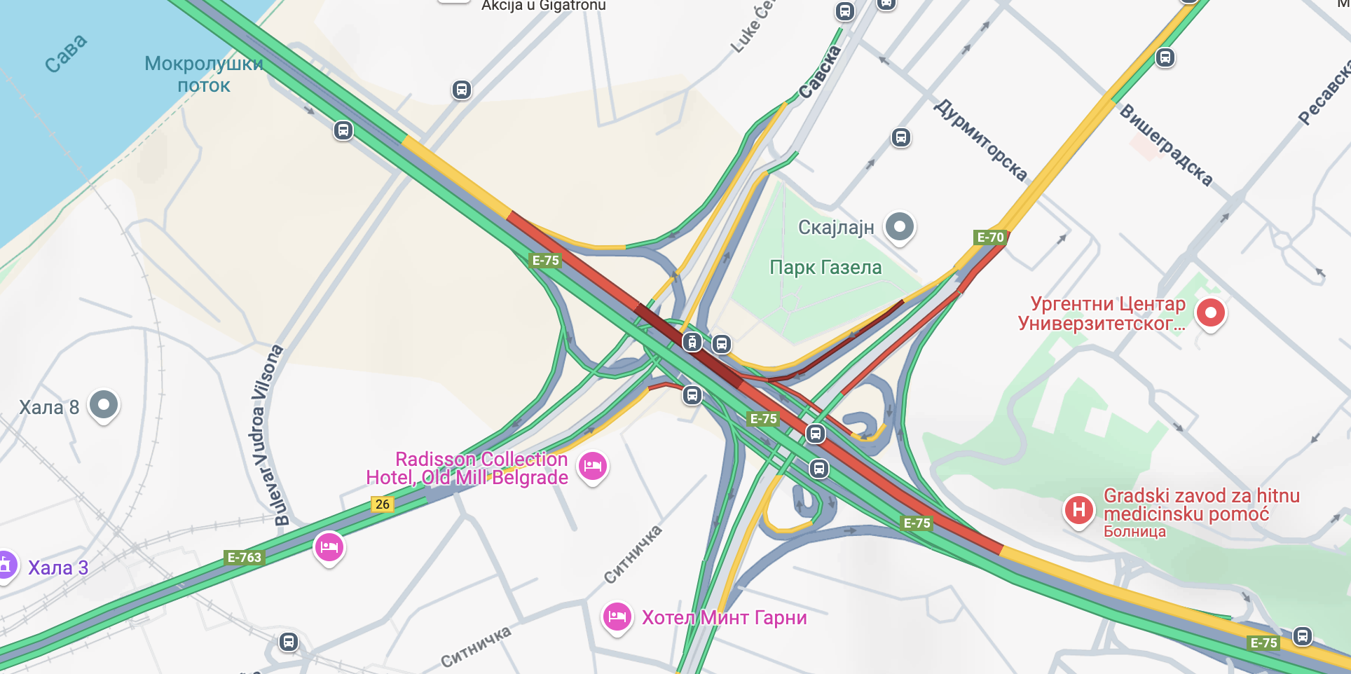 Google maps i blokade