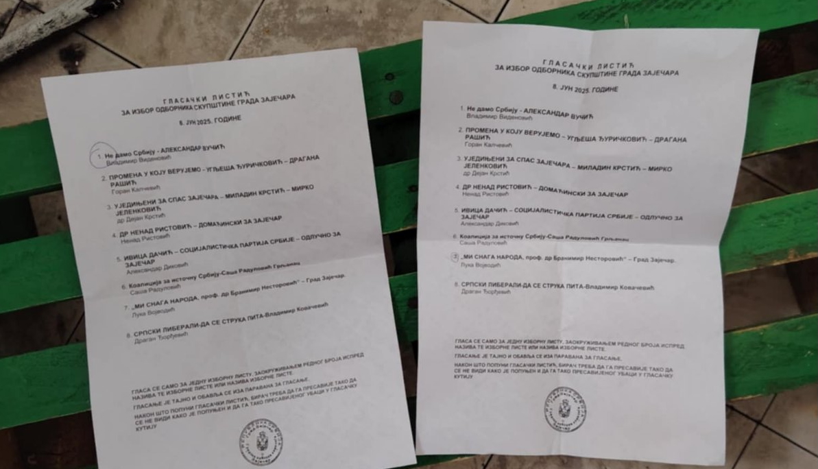 Pronađeni glasački listići u Zaječaru