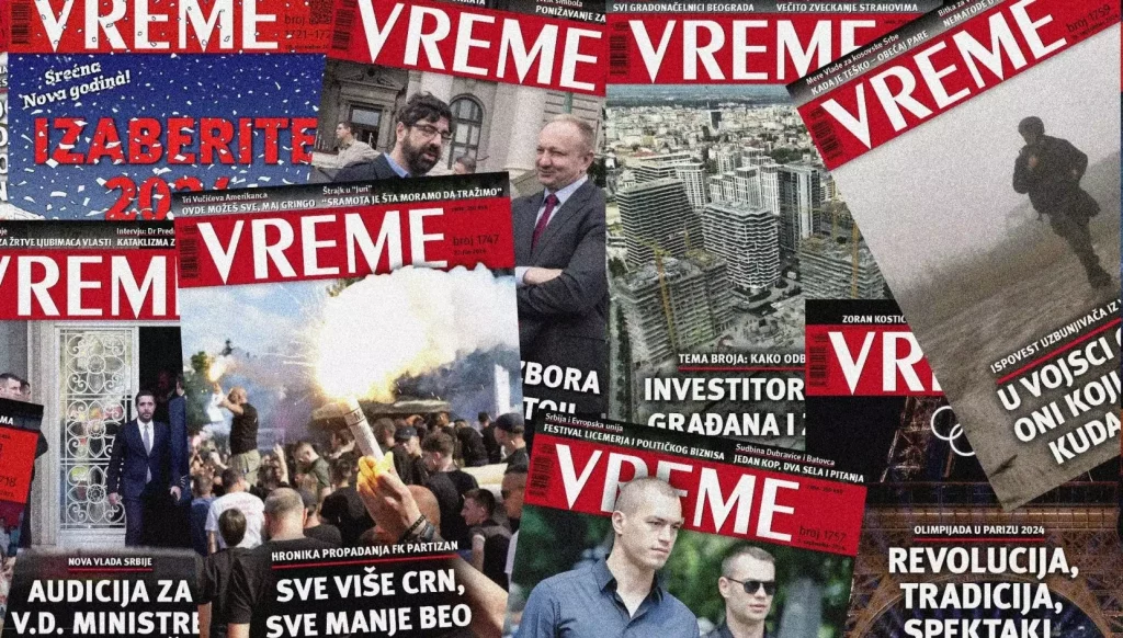 Fotografije raznih brojeva nedeljnika "Vreme"
