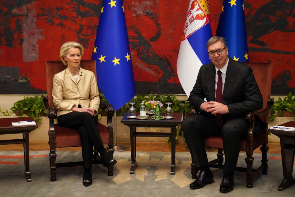 Beograd, 15. oktobra 2025. - Predsednik Srbije Aleksandar Vučić i predsednica Evropske komisije Ursula fon der Lajen
