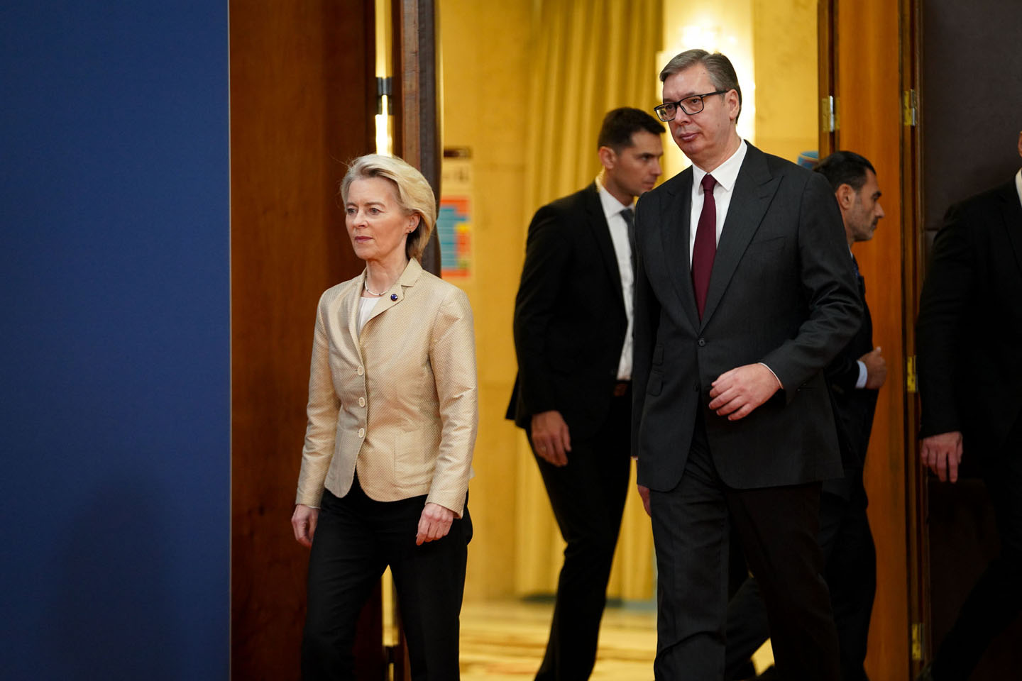 Predsednica Evropske komisije Ursula fon der Lajen i predsednik Srbije Aleksandar Vučić u Beogradu, 15. oktobra 2025.