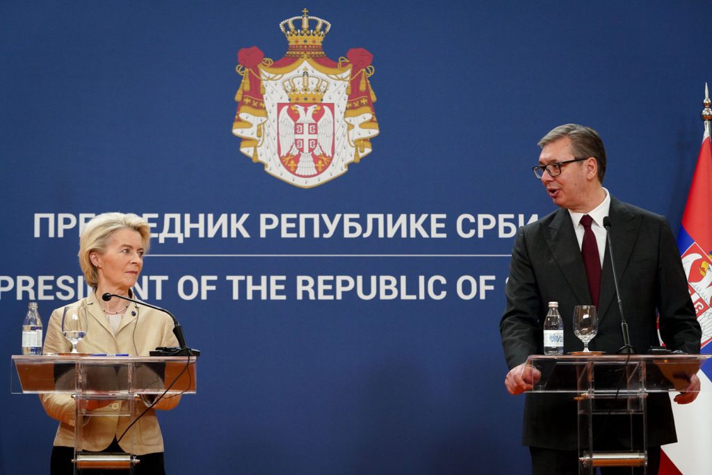 Beograd, 15. oktobra 2025. - Predsednik Srbije Aleksandar Vučić i predsednica Evropske komisije Ursula fon der Lajen