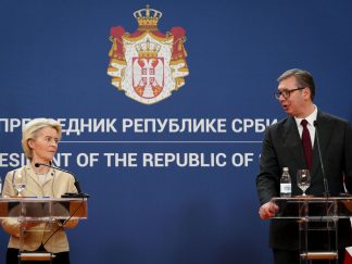 Beograd, 15. oktobra 2025. - Predsednik Srbije Aleksandar Vučić i predsednica Evropske komisije Ursula fon der Lajen