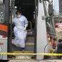 Policijski uviđaj na mestu ubistva jednog vozača autobusa u predgrađu Lime