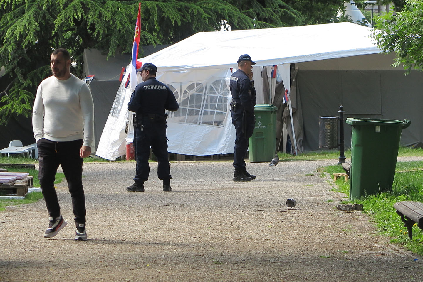 Žitelji Ćacilenda prvo su pretukli odbornika Skupštine Beograda Aleksandra Jovanovića a zatim nasrnuli i na njegovog advokata. Policija je ponovo bila pasivna.