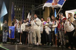 Veličanstveni doček studenata koji su iz čitave Srbije došli u Novi Sad na obeležavanje godišnjice tragedije u tom gradu.