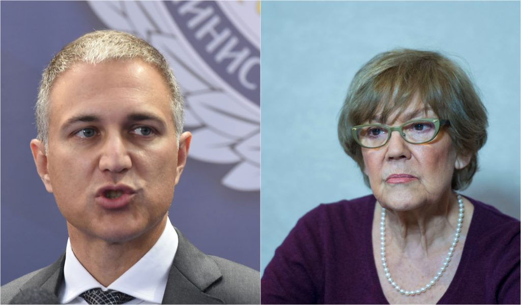 Kolaž Nebojša Stefanović i Vesna Pešić, portreti