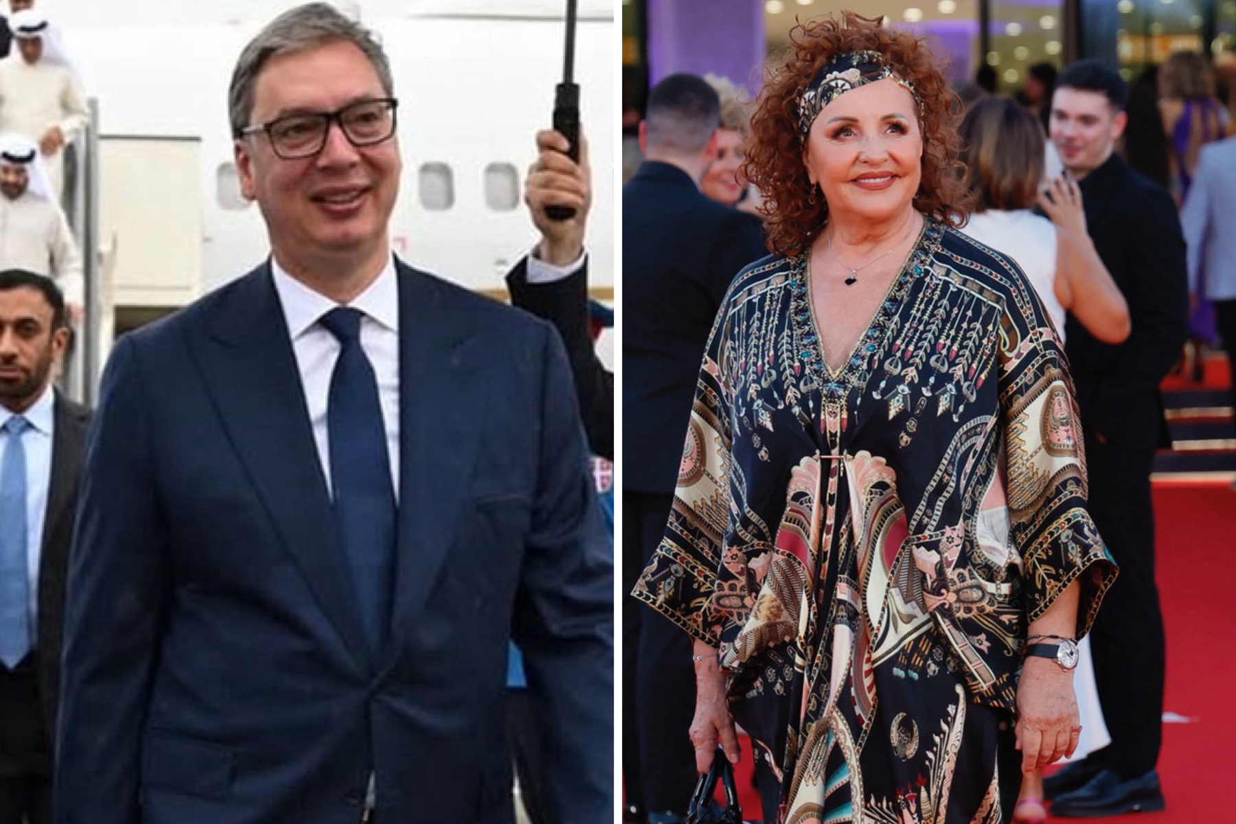 Kolaž Aleksanfar Vučić i Ana Bekuta