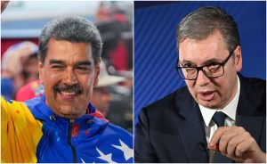 Kolažna fotografija svrgnutog predsednika Venecuele Nikolasa Madura i predsednika Srbije Aleksandra Vučića