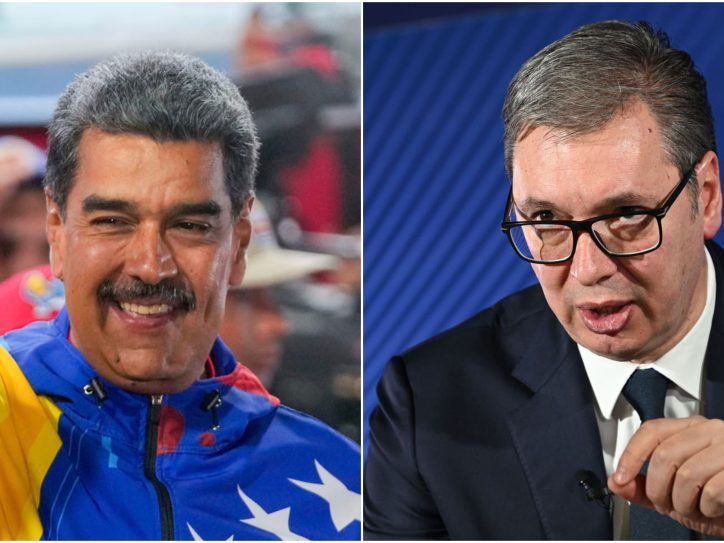 Kolažna fotografija svrgnutog predsednika Venecuele Nikolasa Madura i predsednika Srbije Aleksandra Vučića