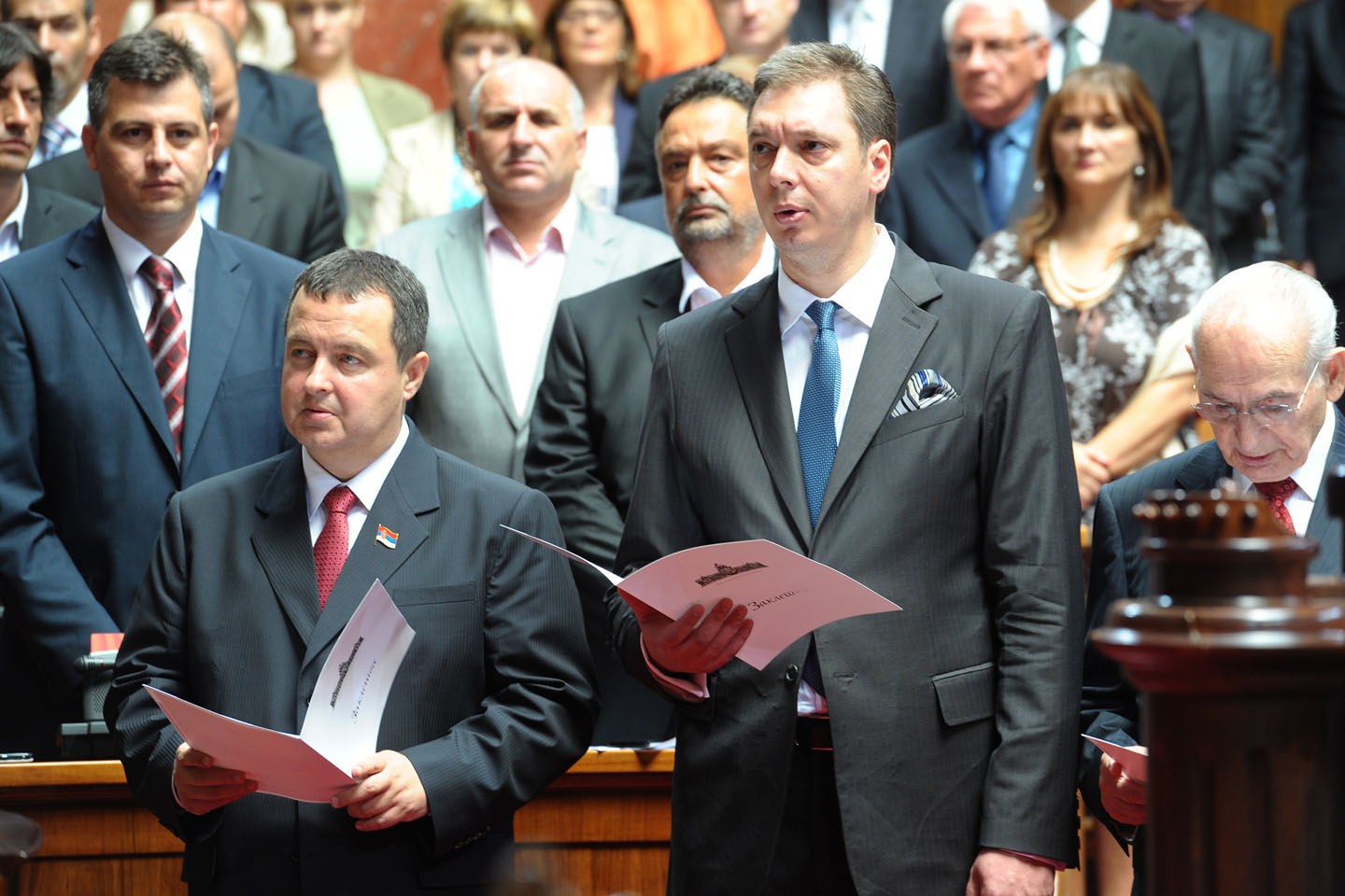 Dačić i Vučić polažu zakletvu u Skupštini 2012. godine