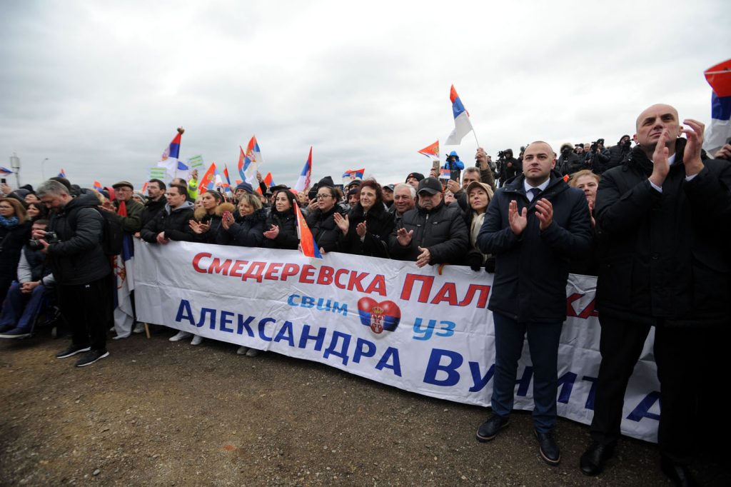 Doček Aleksandra Vučića u Smederevskoj Palanci