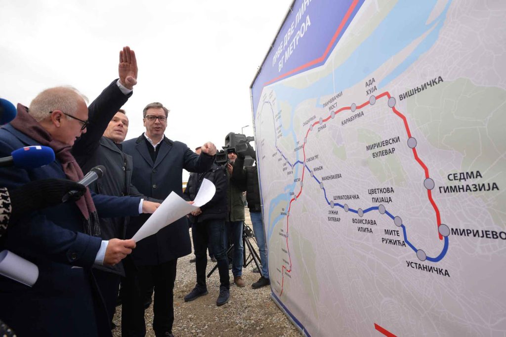 Predsednik Srbije Aleksandar Vučić u obilasku radova na projektu izgradnje Beogradskog metroa
