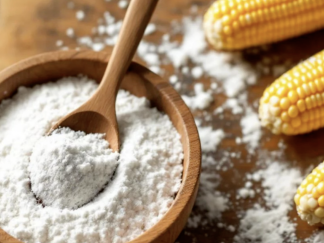 Kukuruzni skrob, gustin u činiji, kukuruz pored