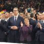Vučić, Brnabić, Vučević, SNS skup Arena