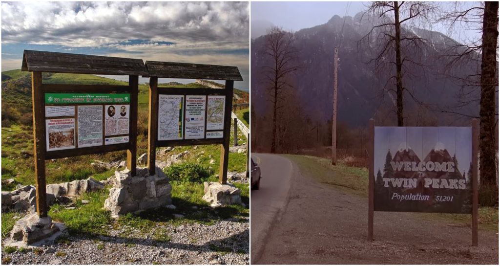 Kolaž - planina u Bugarskoj i Tvin Piks