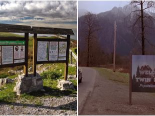 Kolaž - planina u Bugarskoj i Tvin Piks