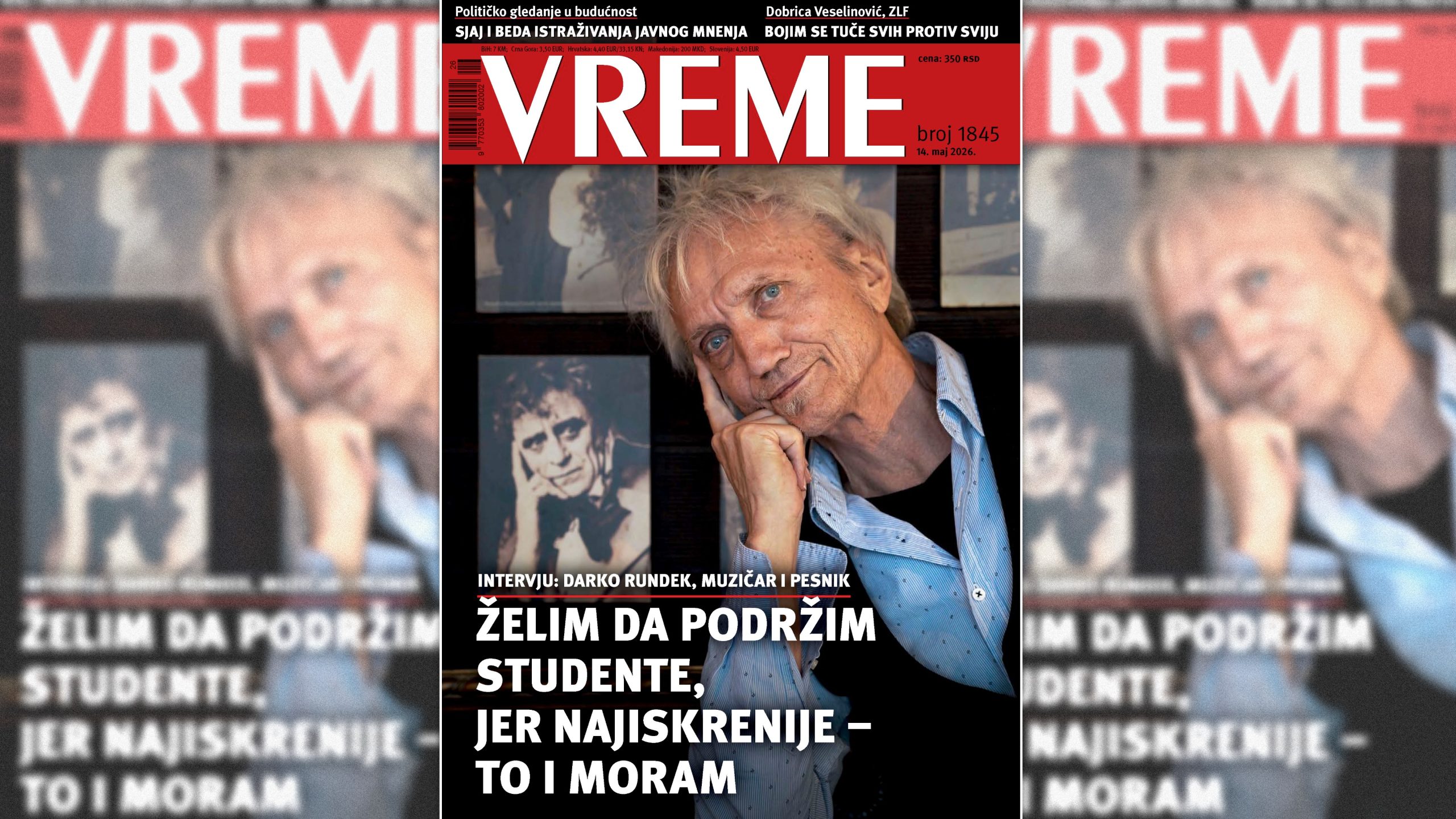 Darko Rundek sa glavom naslonjenom na ruku