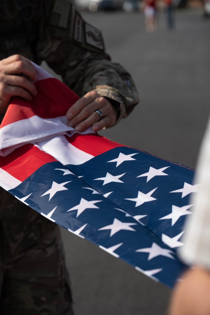Američka zastava, vojnik
