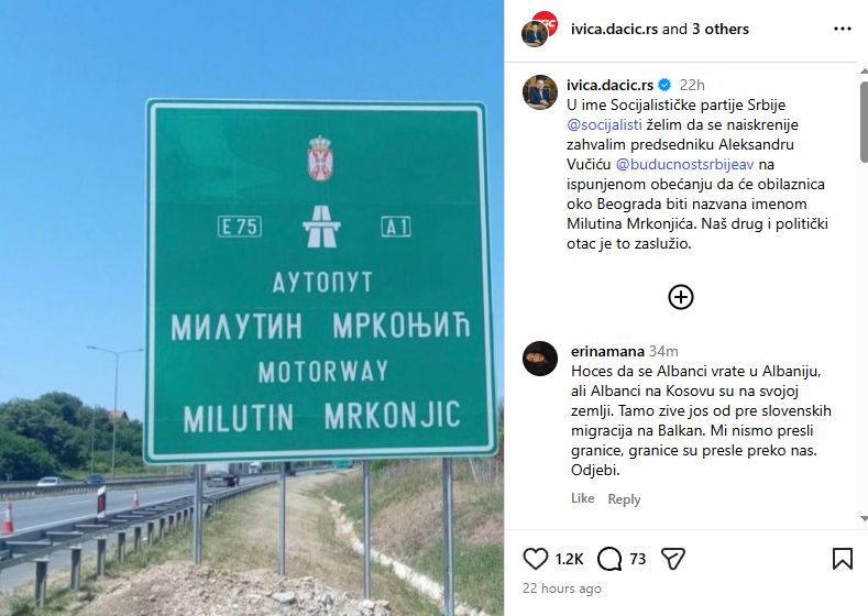 Objava Ivice Dačića