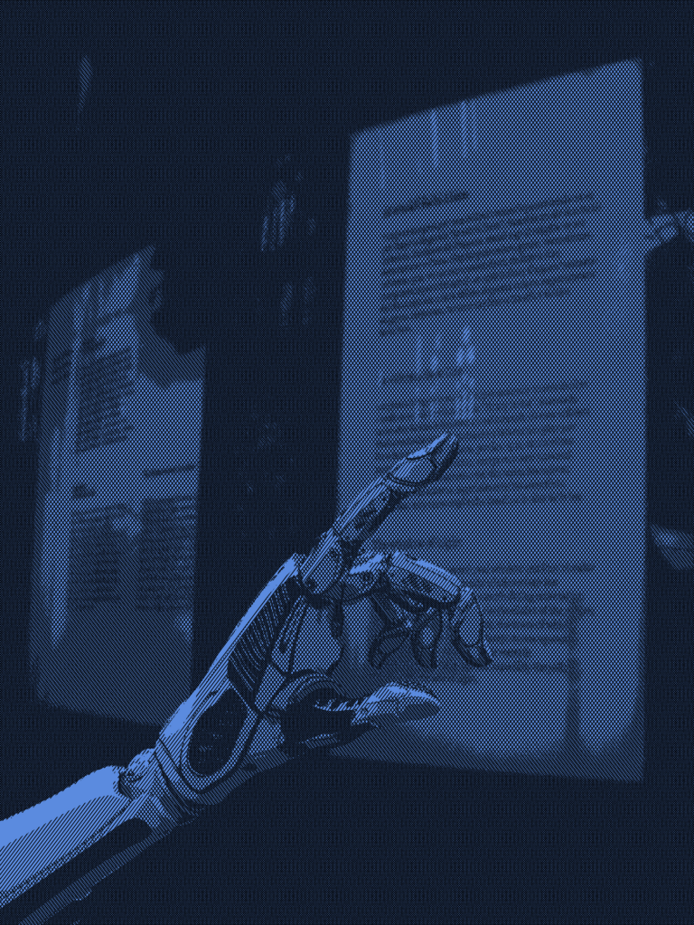 AI - veštačka inteligencija, robot i knjiga
