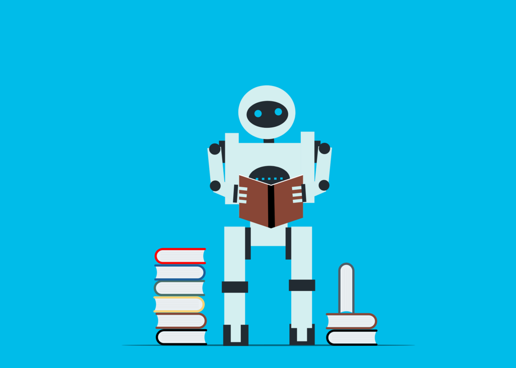 Robot čita njigu - AI