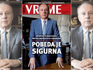 Rektor Vladan Đokić u plavo odelu sa kravatom