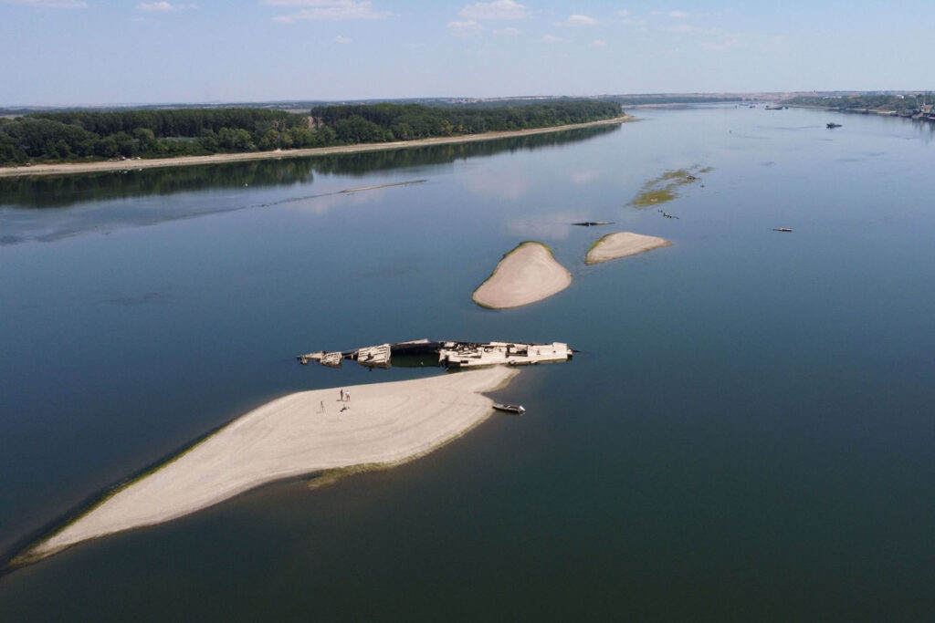 Dunav s niskim vodostajem, suša 2026.