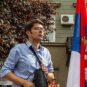 Slobodan Bubnjević sa megafonom na studentskom protestu