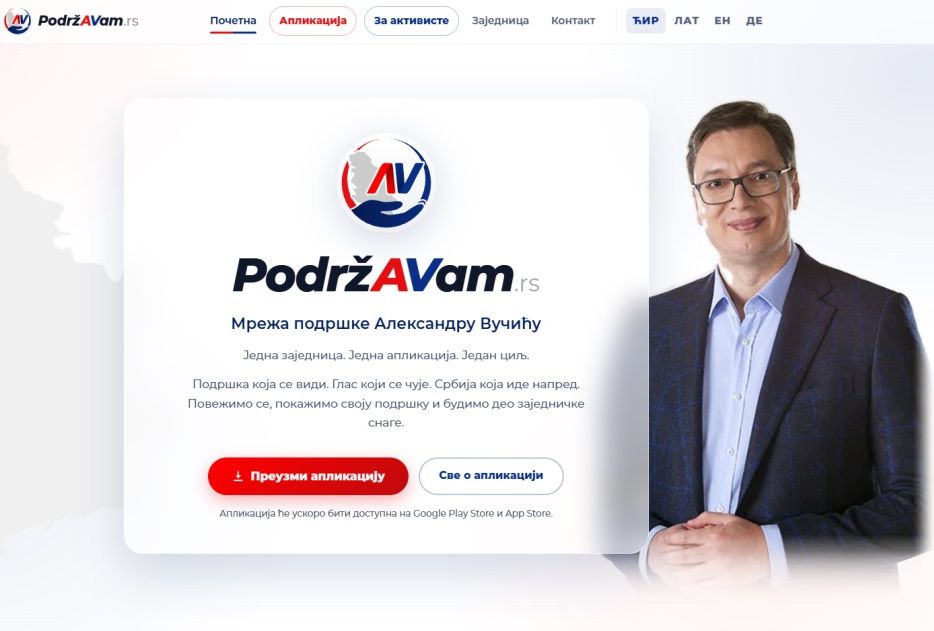 Naslovna strana sajta PodržAVam.rs
