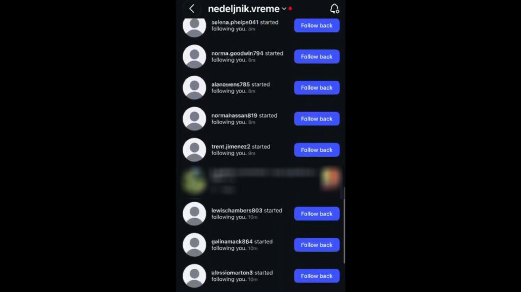 Lažni profili zapratili Instagram nedeljnika