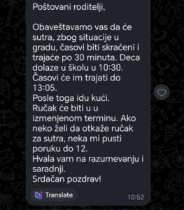 Beograd: Da li su zbog političkih skupova i utakmice skraćeni časovi u školama?